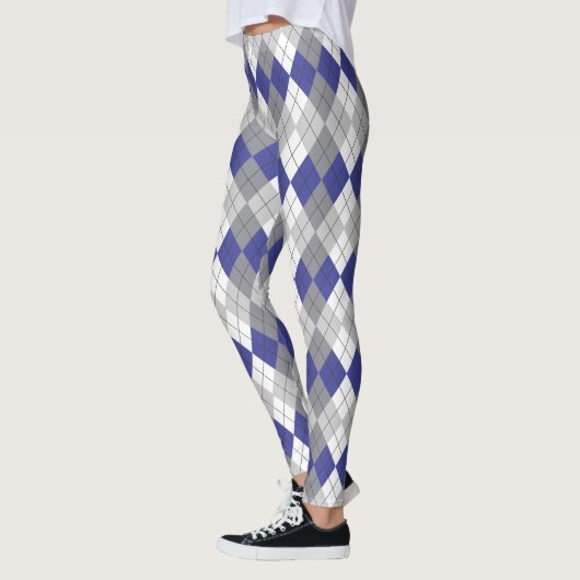 Leggings blauw grijs argyle-patroon (Links)