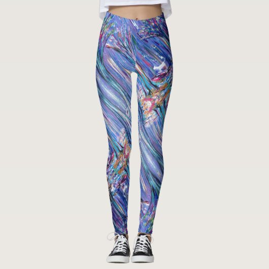 Leggings blauw kristal (Voorkant)