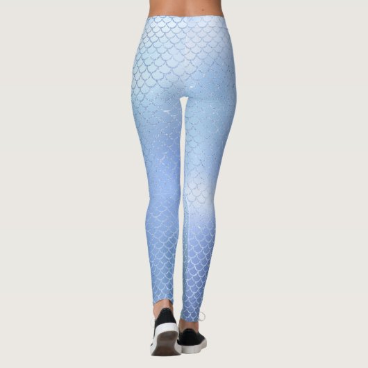 Leggings blauw Mermaid Scale Pattern (Achterkant)