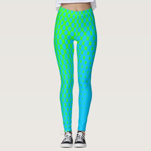 Leggings Blauw naar groen looppatroon (Voorkant)