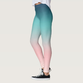 Leggings Blauw naar roze Sunset Ombre
