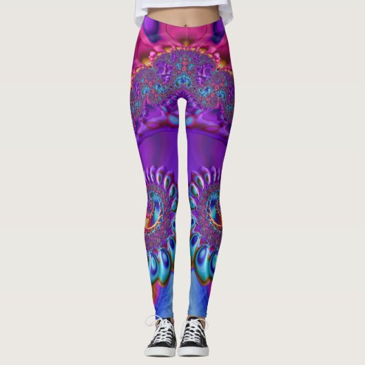 Leggings ~ Blauw paars roze ~ Origineel (Voorkant)