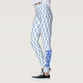 Leggings Blauwe Bewustmakingslint aangepaste woord (Links)