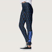 Leggings Blauwe Bewustmakingslint aangepaste woord (Links)