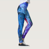 Leggings Blauwe Paarse Abstracte Boho Yoga Pants (Rechts)