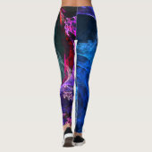 Leggings Blauwe Paarse Abstracte Boho Yoga Pants (Achterkant)