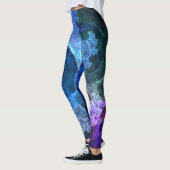 Leggings Blauwe Paarse Abstracte Boho Yoga Pants (Links)