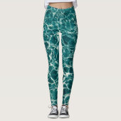 Leggings blauwgroen groene pool (Voorkant)