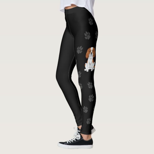 Leggings Blenheim Cavalier King Charles Spaniel & Paws (Gauche)