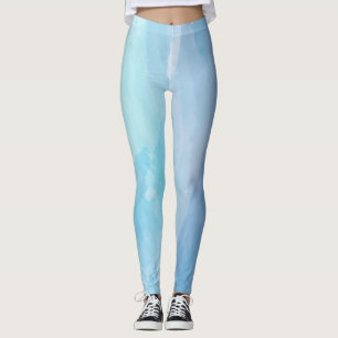 Leggings Bleu, abstrait, cool couleur de l'eau brosse art