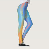 Leggings Bleu Abstrait et orange (Droite)