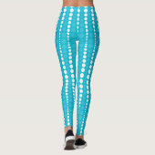 Leggings Bleu Aqua et Blanc à Points (Dos)