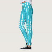 Leggings Bleu Aqua et Blanc à Points (Gauche)