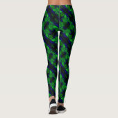 Leggings Bleu avec des traits 'flottants' entrelacés (Dos)