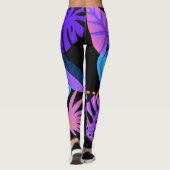 Leggings Bleu Banane Bunch rose violet forêt tropicale (Dos)