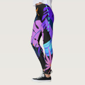 Leggings Bleu Banane Bunch rose violet forêt tropicale (Gauche)