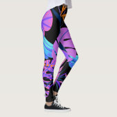 Leggings Bleu Banane Bunch rose violet forêt tropicale (Droite)