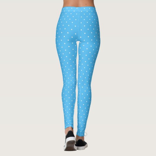 Leggings Bleu bébé avec points blancs (Dos)