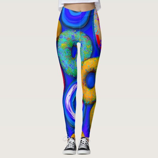 Leggings Bleu beignets colorés (Devant)