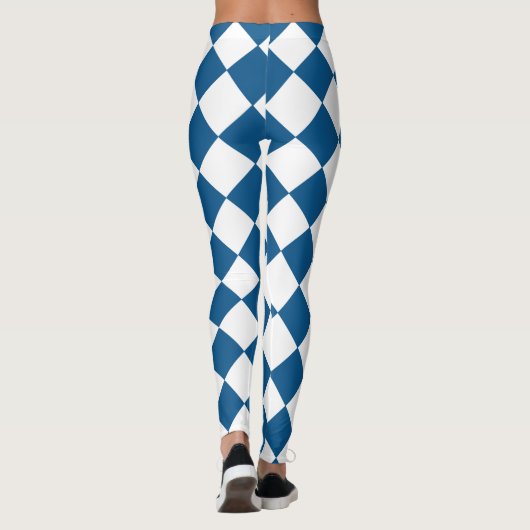 Leggings Bleu | Blanc classique Harlequins Diamond Motif (Dos)