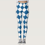 Leggings Bleu | Blanc classique Harlequins Diamond Motif (Devant)