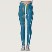 Leggings Bleu blanc et jaune (Devant)