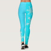 Leggings Bleu Blanc Snowflakes minimaliste Noël (Dos)