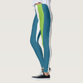 Leggings Bleu Blanc Vert Frappes Verticales (Gauche)