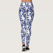 Leggings bleu blanc volleyballs motif (Dos)