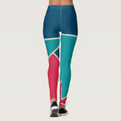 Leggings Bleu bleu marine rouge turquoise (Dos)
