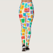 Leggings Bleu Bleu Vert Orange Rouge Violet Motif Art (Dos)