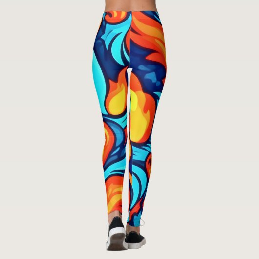 Leggings Bleu brillant Abstrait (Dos)