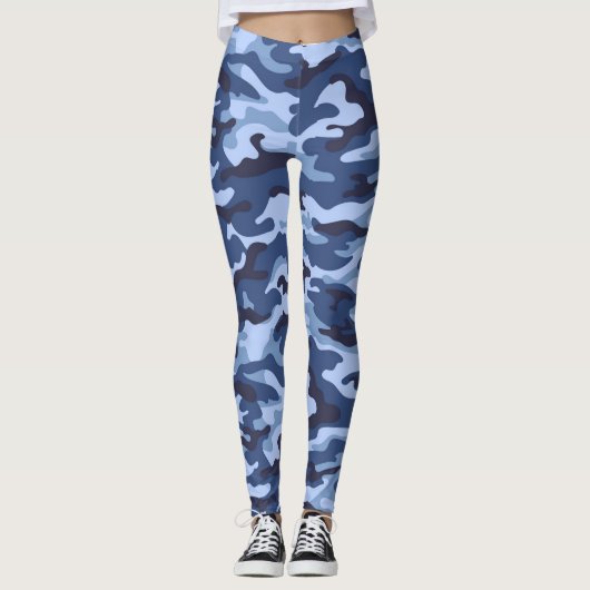 Leggings bleu camouflage (Devant)