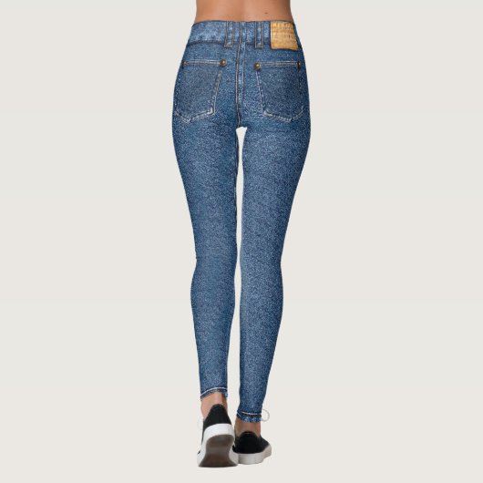 Leggings Bleu clair Acide Washed Denim Skinny Jeans (Dos)