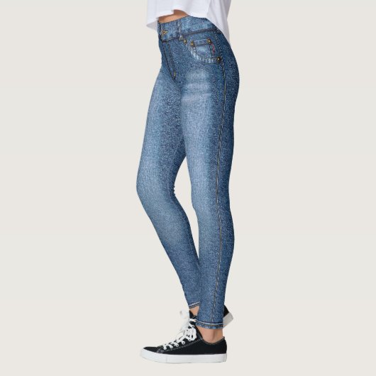 Leggings Bleu clair Acide Washed Denim Skinny Jeans (Gauche)