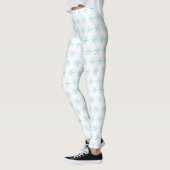 Leggings Bleu clair de base - Hauteurs blanches (Gauche)