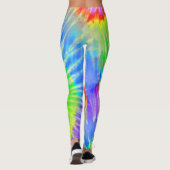 Leggings Bleu clair et violet Psychédélique Starburst Tie D (Dos)