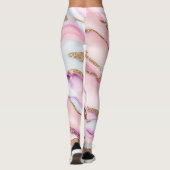 Leggings Bleu clair rose Agneau Marbre Collection moderne (Dos)