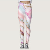 Leggings Bleu clair rose Agneau Marbre Collection moderne (Devant)
