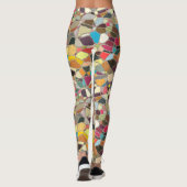 Leggings Bleu clair rose jaune orange violet mosaïque (Dos)