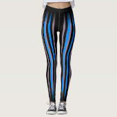 Leggings Bleu classique et bleu gris noir Gris vertical (Devant)