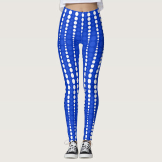 Leggings Bleu Cobalt et Blanc à Pois