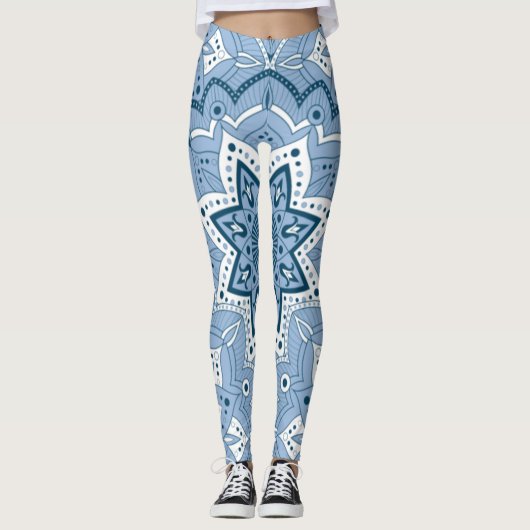 Leggings Bleu coloré islamique incomparable (Devant)
