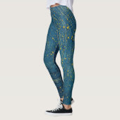 Leggings Bleu cosmique et or Abstrait Imprimer Yoga PanLegg (Gauche)