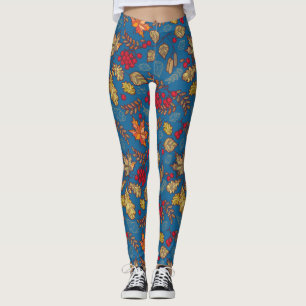 Leggings Bleu de feuillage d'automne