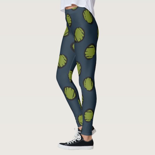 Leggings Bleu de marine avec mâchoires vert (Gauche)