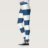 Leggings Bleu de marine, Blancs, Motif rayé (Gauche)