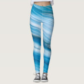 Leggings Bleu de mer Abstrait (Devant)