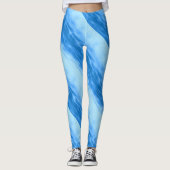 Leggings Bleu de motif d'ondulation de vague de mer de (Devant)