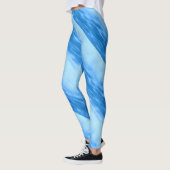 Leggings Bleu de motif d'ondulation de vague de mer de (Gauche)